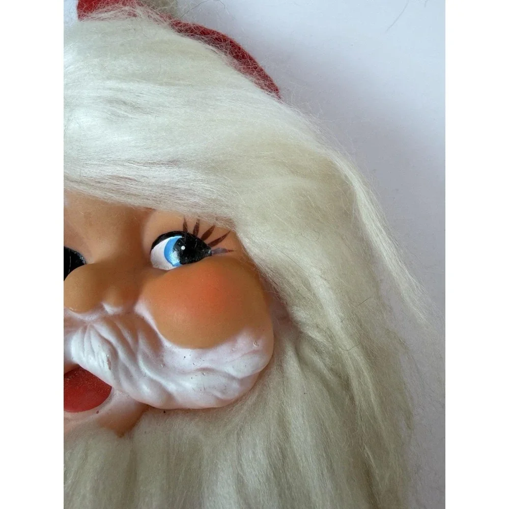 Vintage Santa Claus Head Face‎ Musical Pull String Works Japan NEEDS CLEANING